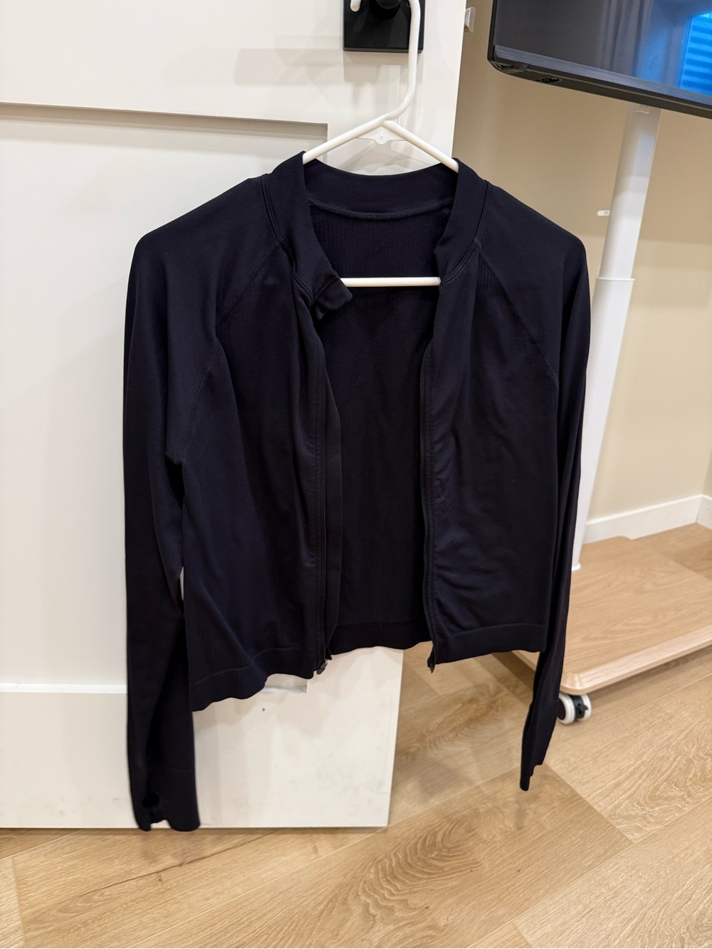 Women’s Black Bomber Jacket - Lightweight Zip Front